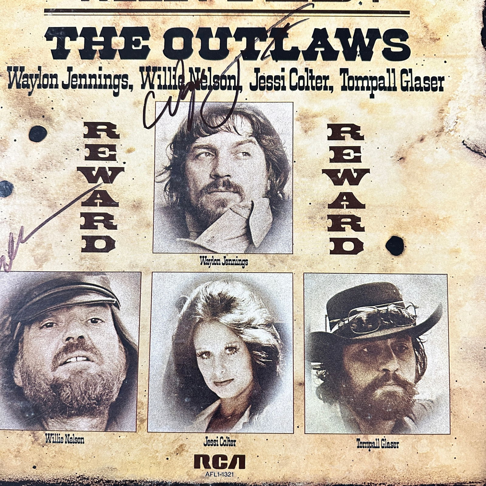 Willie Nelson Waylon Jennings Autographed Album (1 of 2)