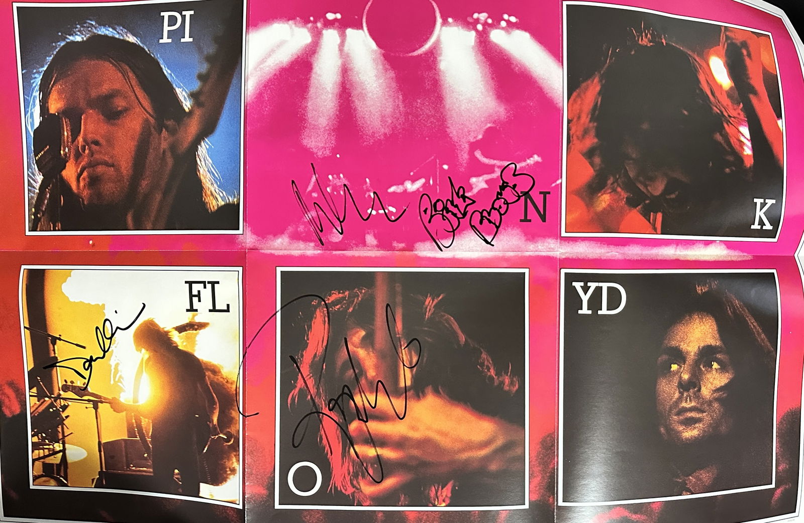 Pink Floyd Autographed Poster ROGER DAVID NICK (1 of 2)