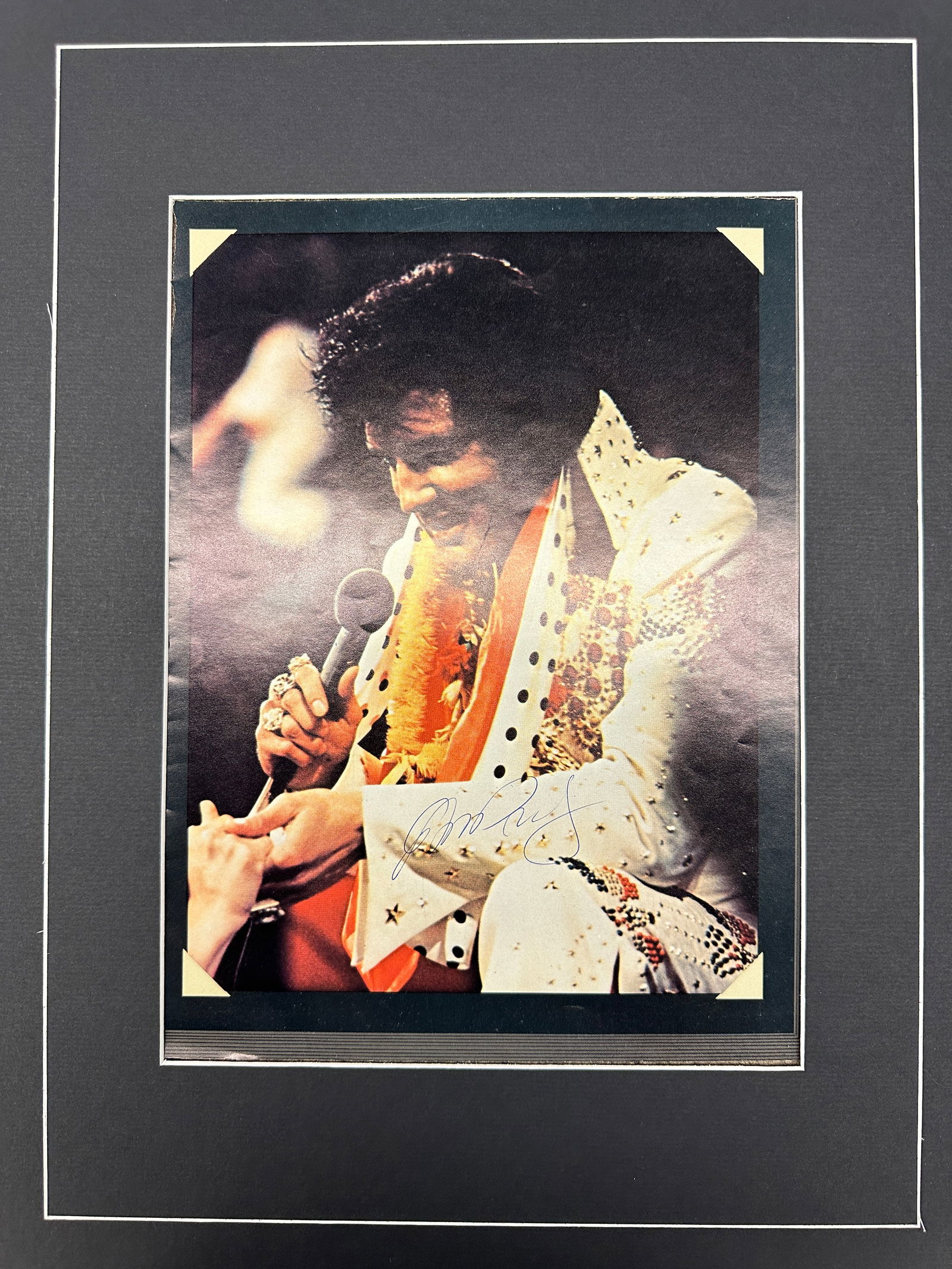 Elvis Autographed Magazine Page: Displays are not framed, and can be framed for a cost. Framed items will state they are framed in the name of the item. All signed items come with a COA. All items now come with a 3rd Party COA from P