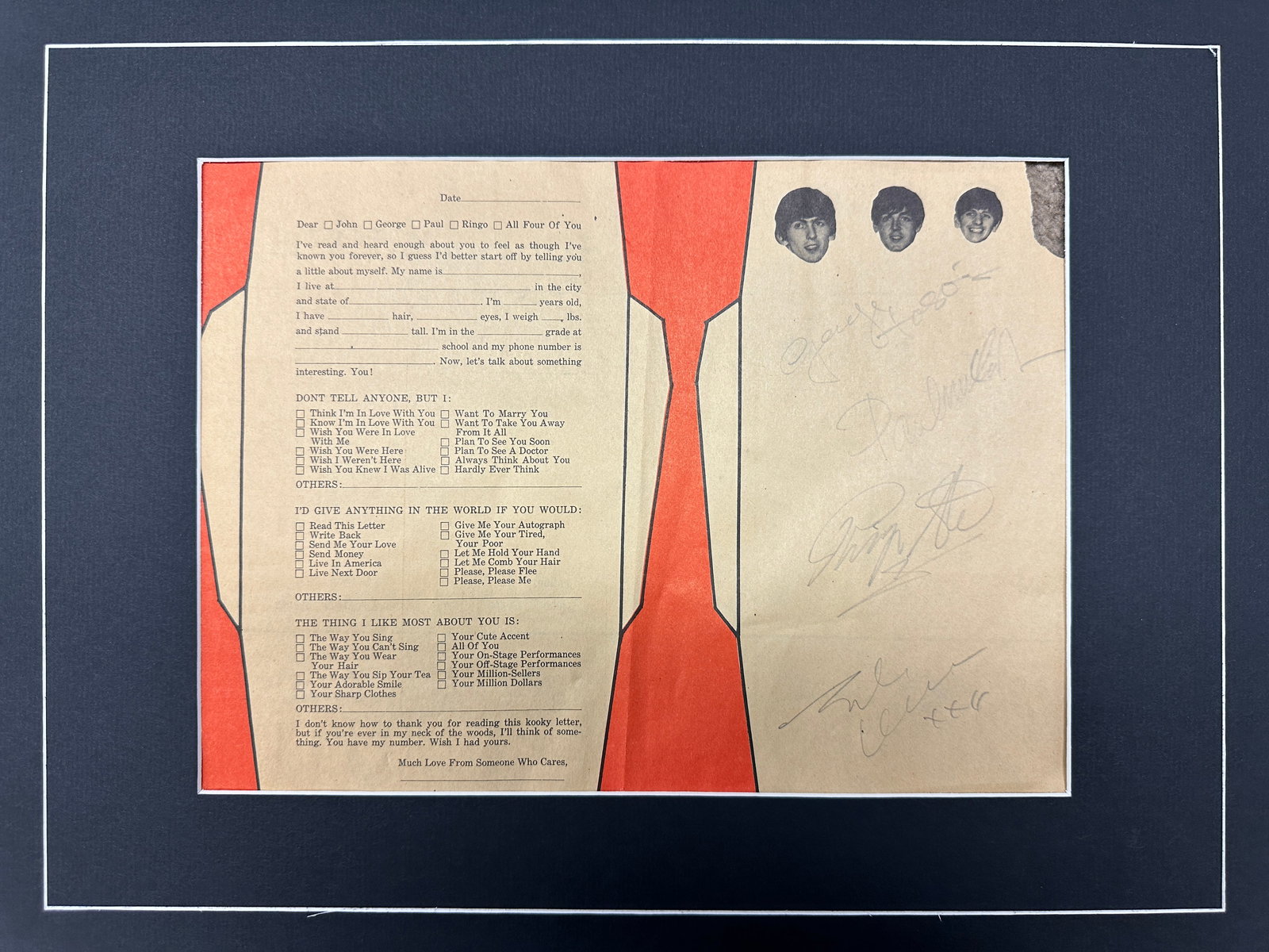 Beatles Autographed Magazine Page (1 of 2)