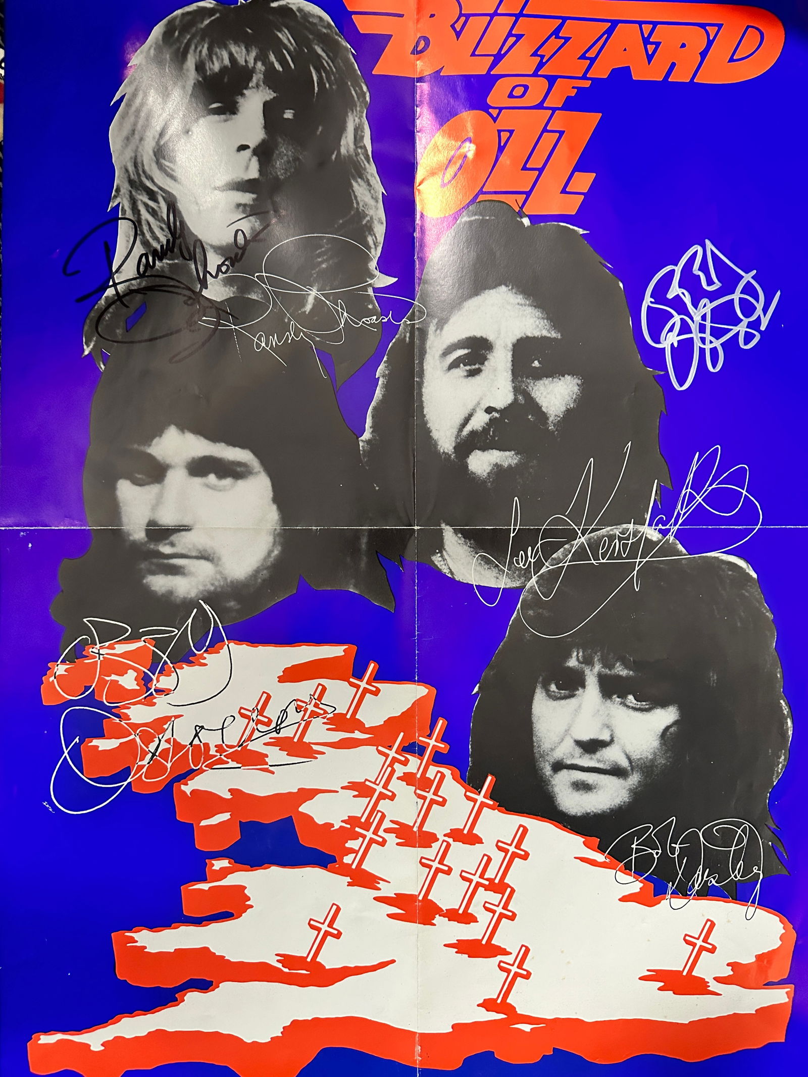 Ozzy and Randy Rhoads Autographed Poster (1 of 1)