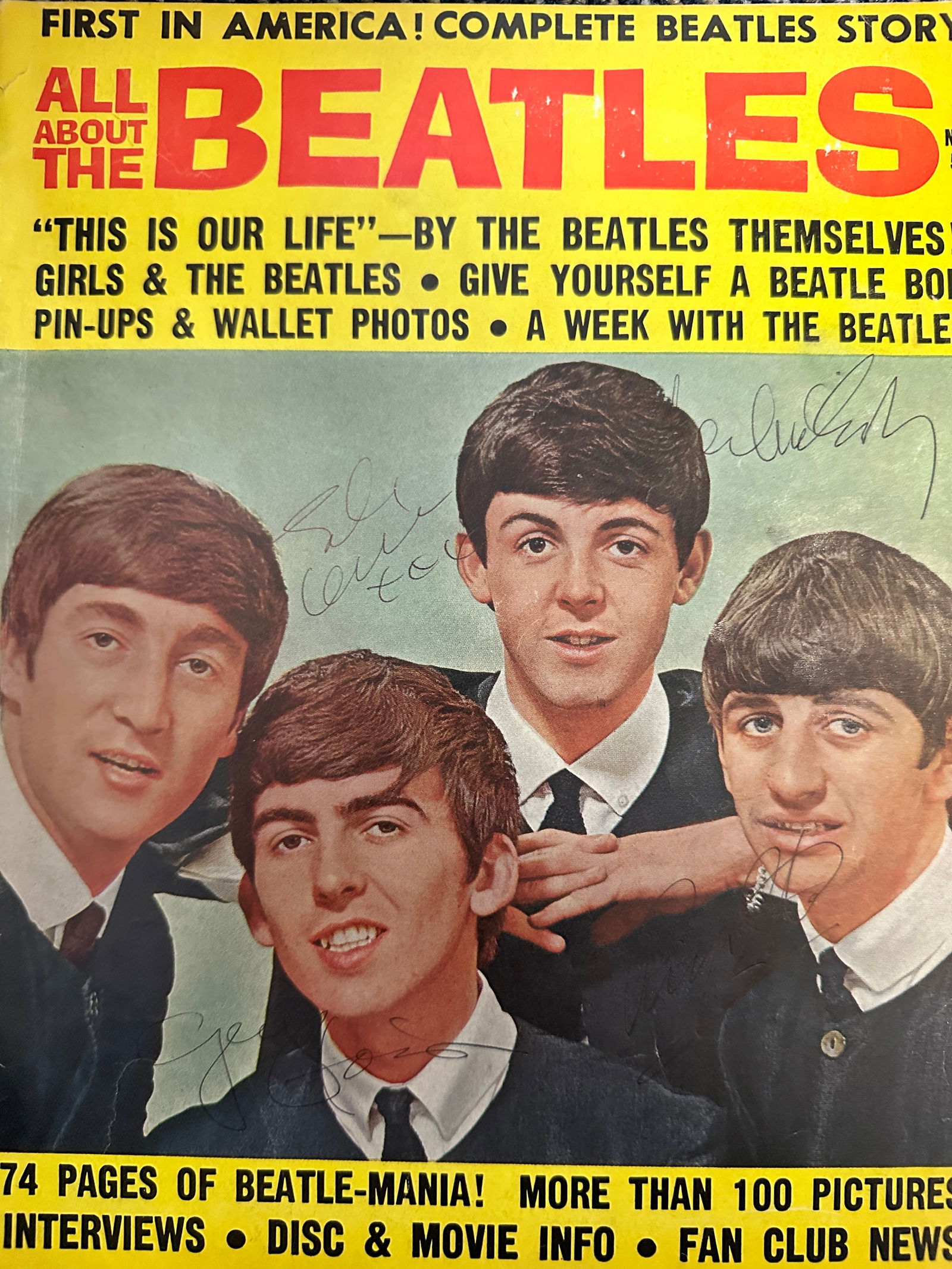 The Beatles Autographed Magazine All 4 (1 of 1)