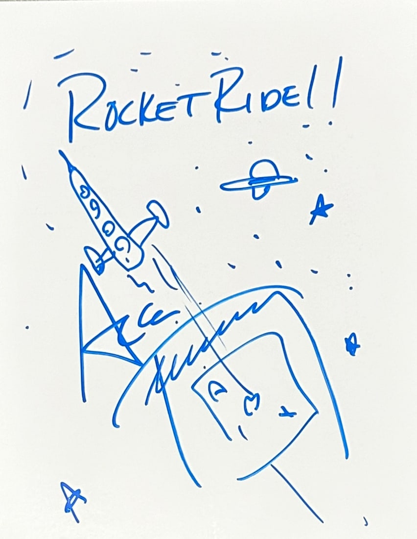 Ace Frehley Autographed Rock Ride Sketch (1 of 2)