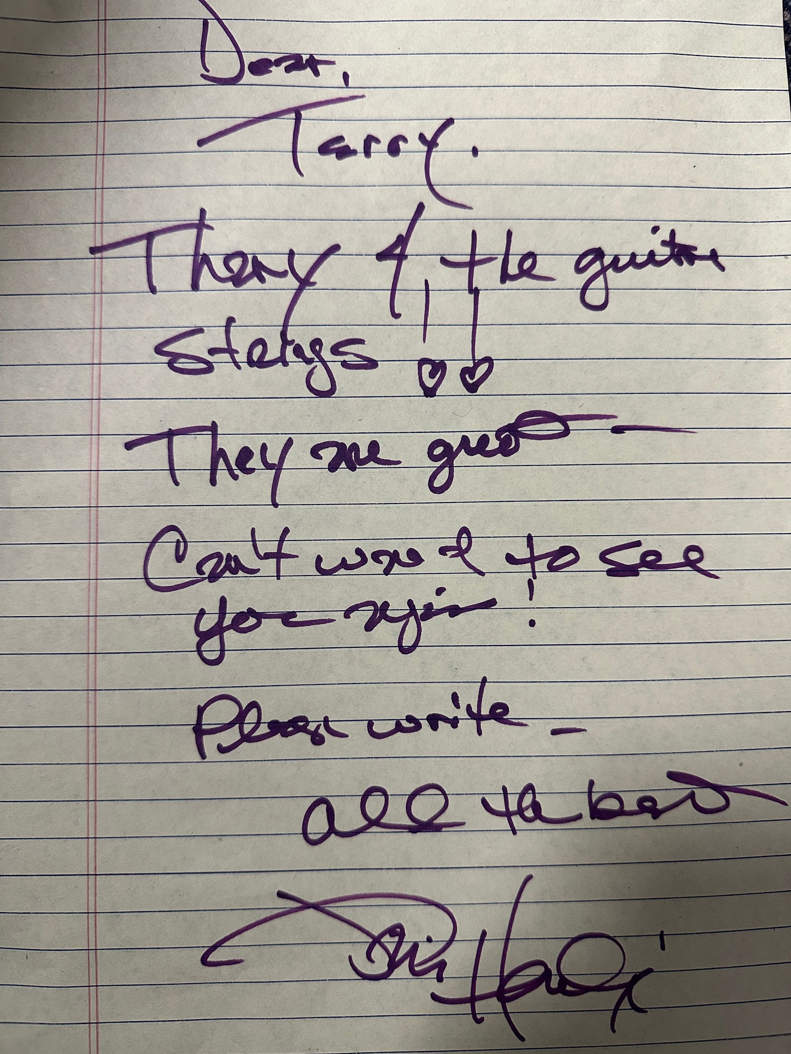 Jimi Hendrix Autographed Handwritten Letter! (1 of 2)