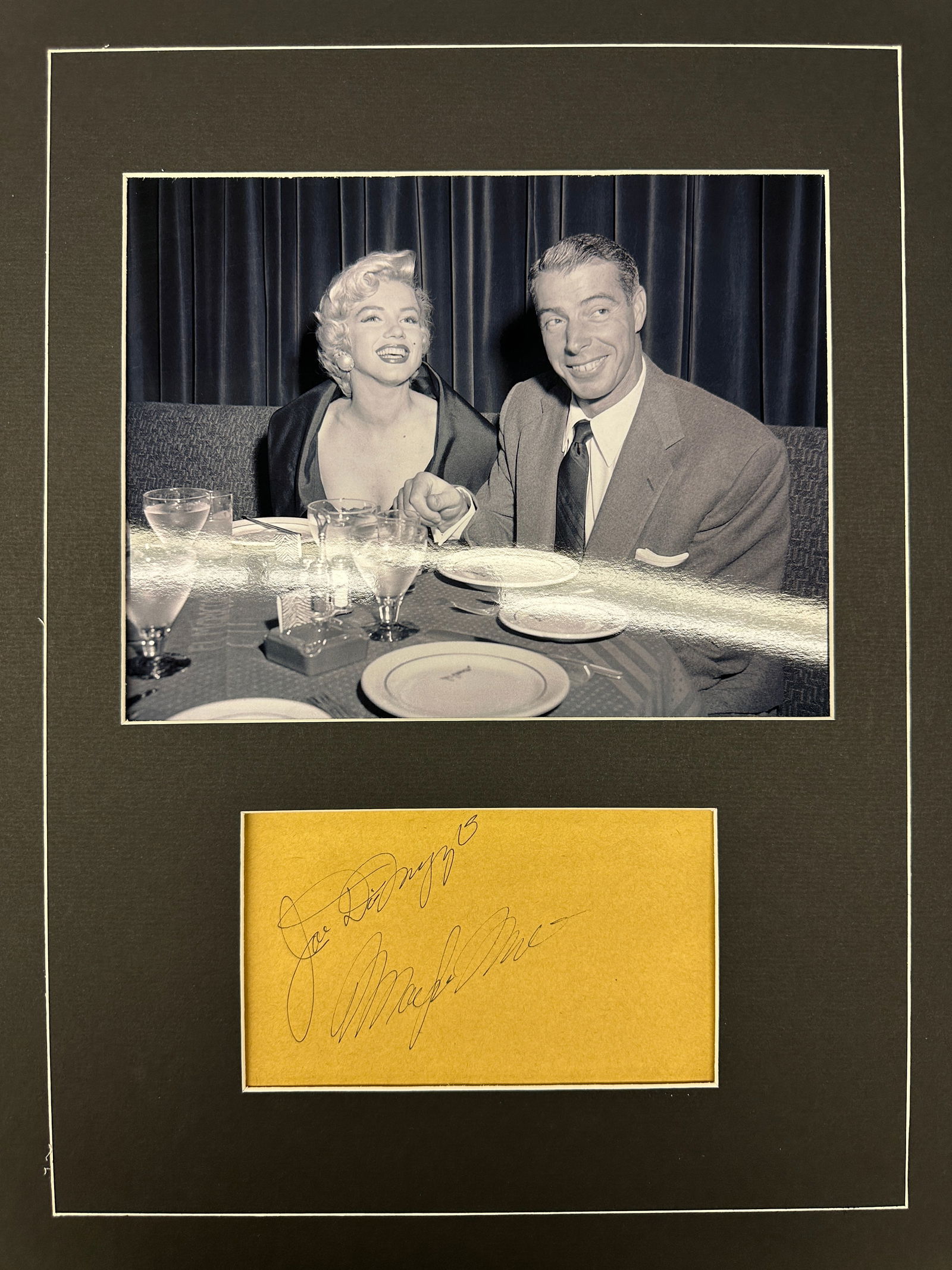 Joe DiMaggio And Marilyn Monroe Autograph Display (1 of 1)