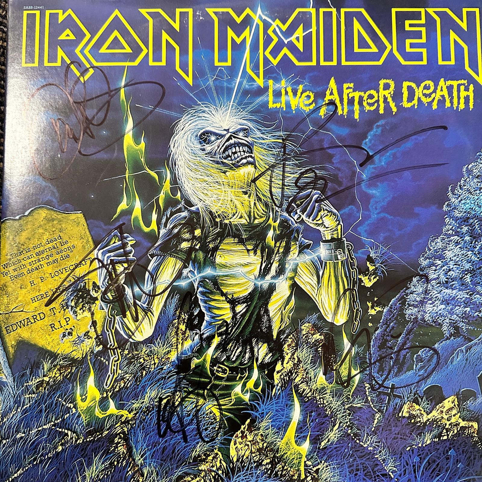 Iron Maiden Autographed Album All 5 Members (1 of 1)