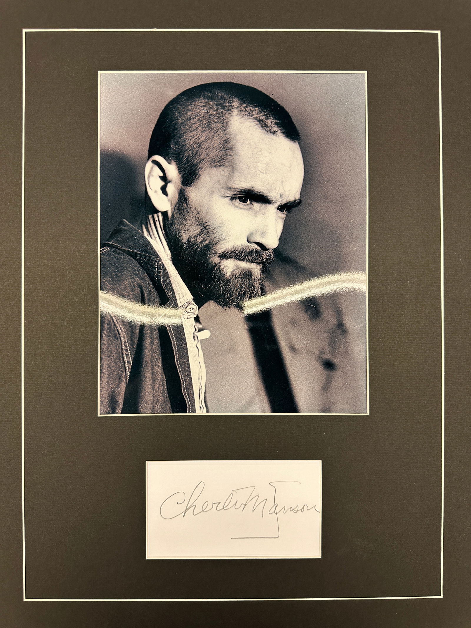 Charles Manson Autograph Display (1 of 1)