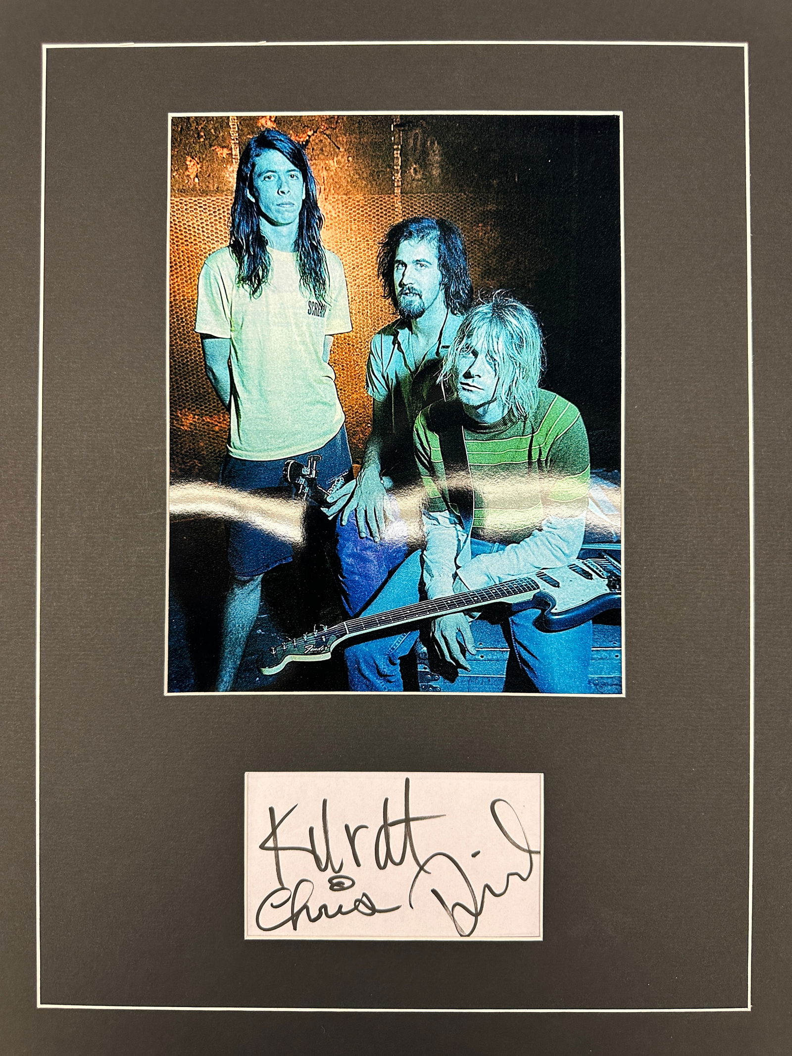 Nirvana Autograph Display (Kurt , Krist , Dave) (1 of 1)