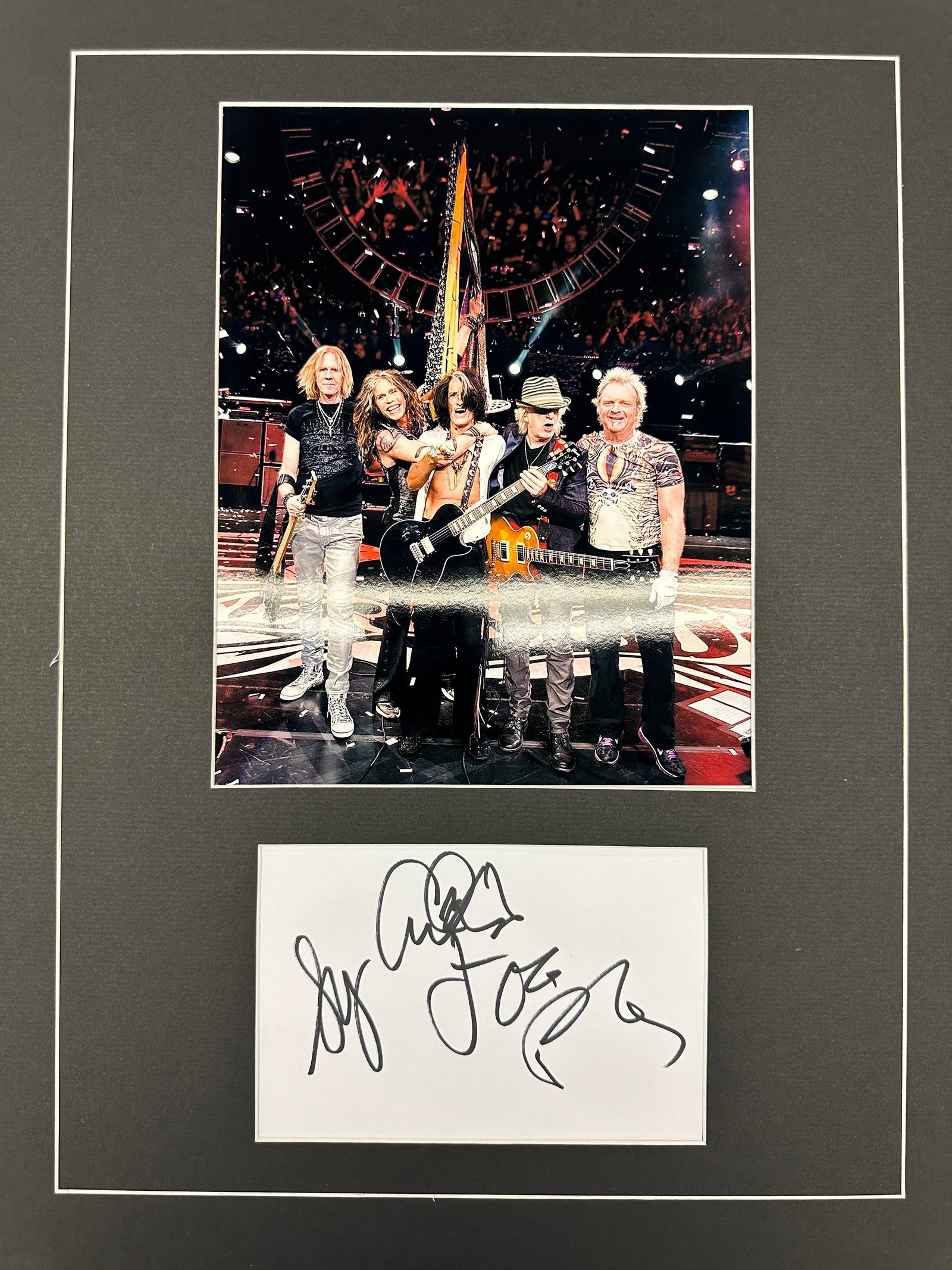 Steven Tyler And Joe Perry Autograph Display: Displays are not framed, and can be framed for a cost. Framed items will state they are framed in the name of the item. All signed items come with a COA. All items now come with a 3rd Party COA from P