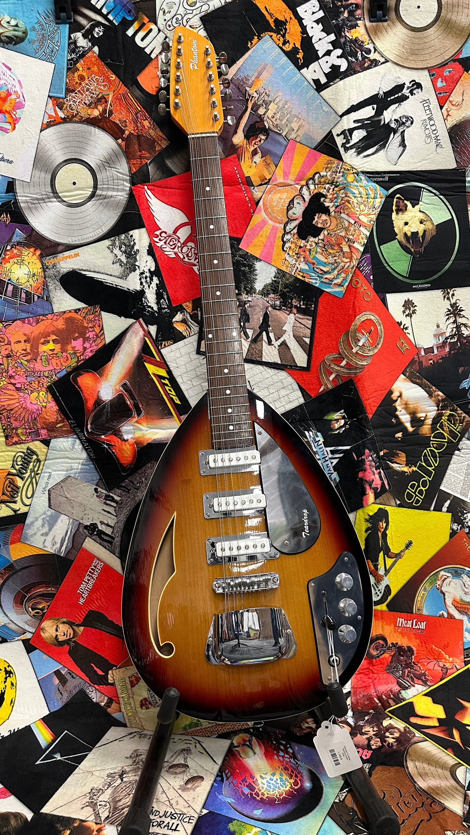 Phantom TearDrop Brian Jones Style New Guitar: Displays are not framed, and can be framed for a cost. Framed items will state they are framed in the name of the item. All signed items come with a COA. All items now come with a 3rd Party COA from P