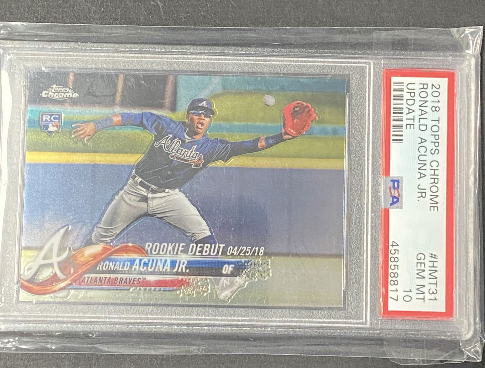 Ronald Acuna Jr. 2018 Topss Chrome PSA GEM MT 10: Displays are not framed, and can be framed for a cost. Framed items will state they are framed in the name of the item. All signed items come with a COA. All items now come with a 3rd Party COA from P