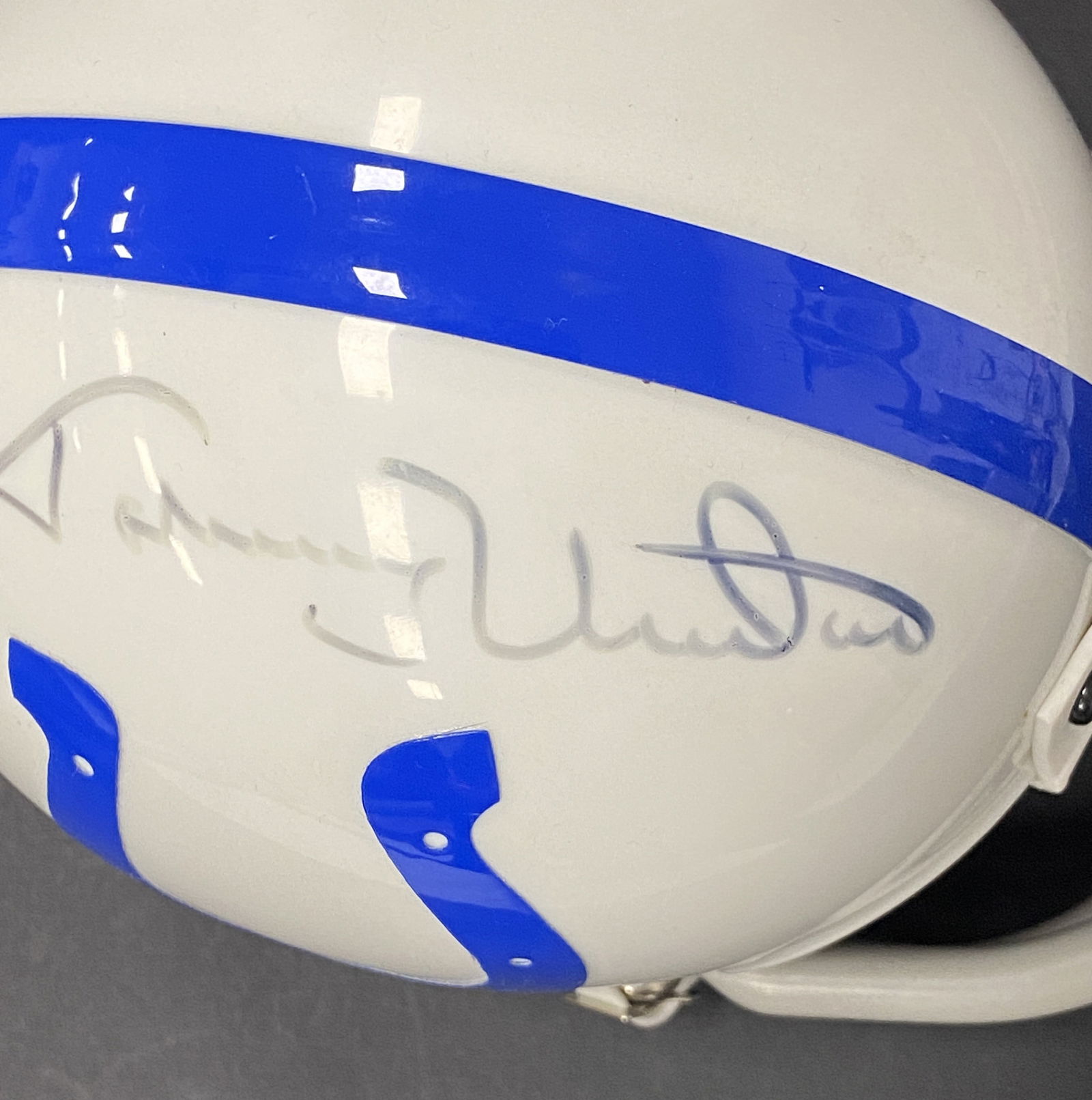 Johnny Unitas Signed Mini Helmet PSA (1 of 3)