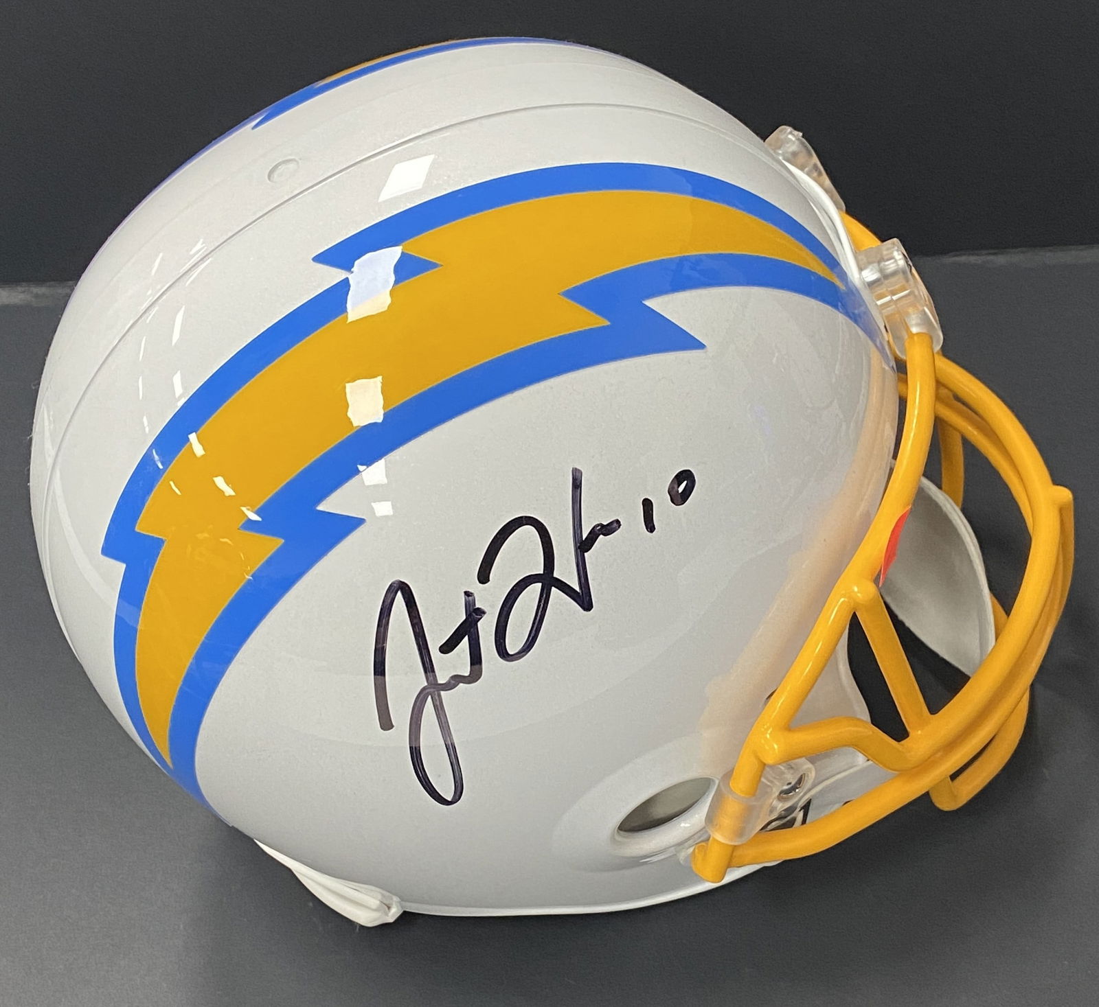 Justin Herbert Signed Helmet Beckett Witnessed (1 of 2)