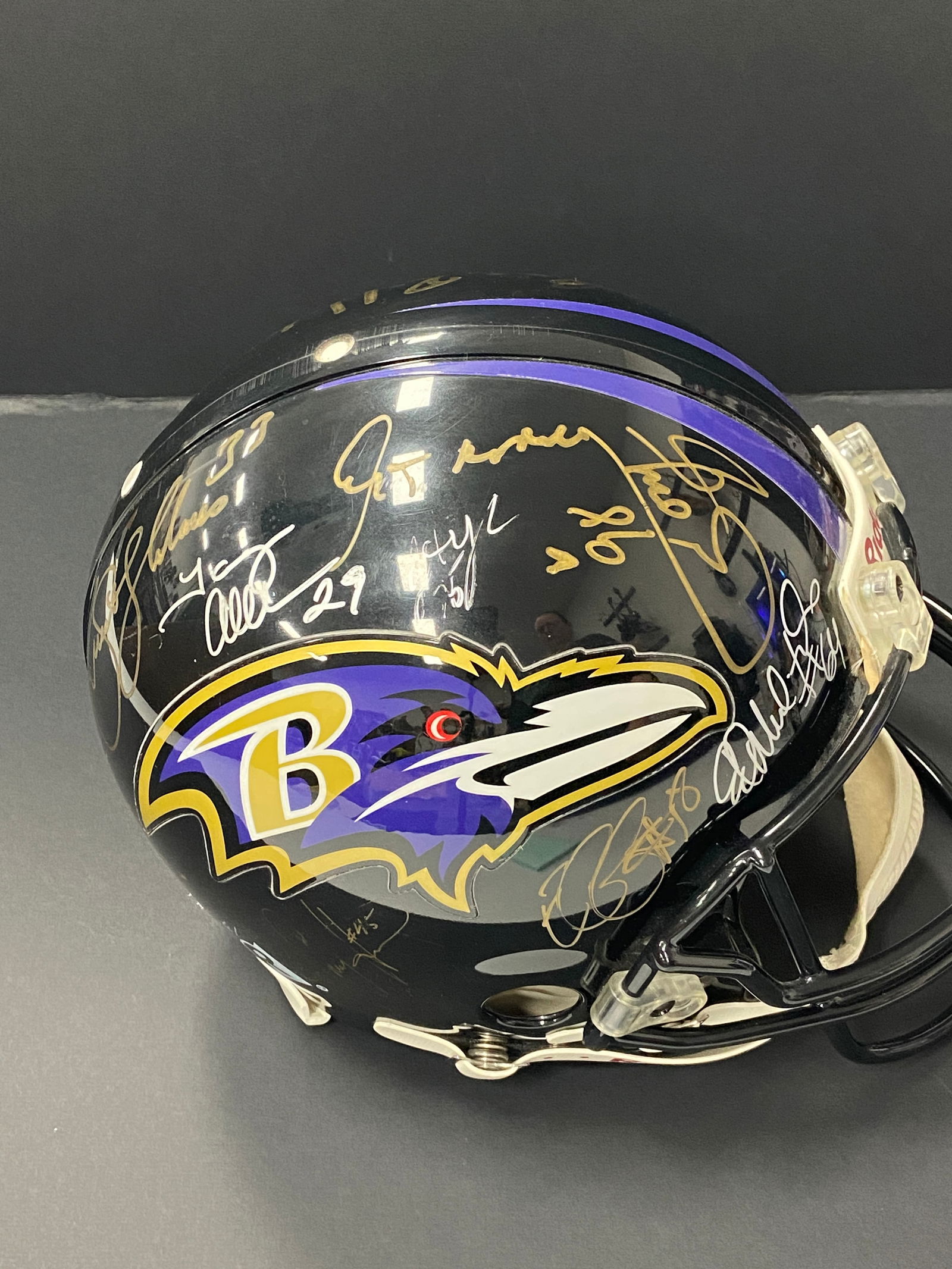 Baltimore Ravens Legends Autographed Helmet (1 of 6)