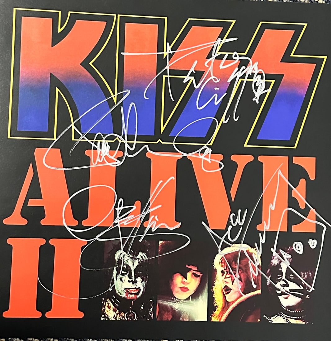 Kiss Alive Autographed Album Insert All 4 (1 of 1)