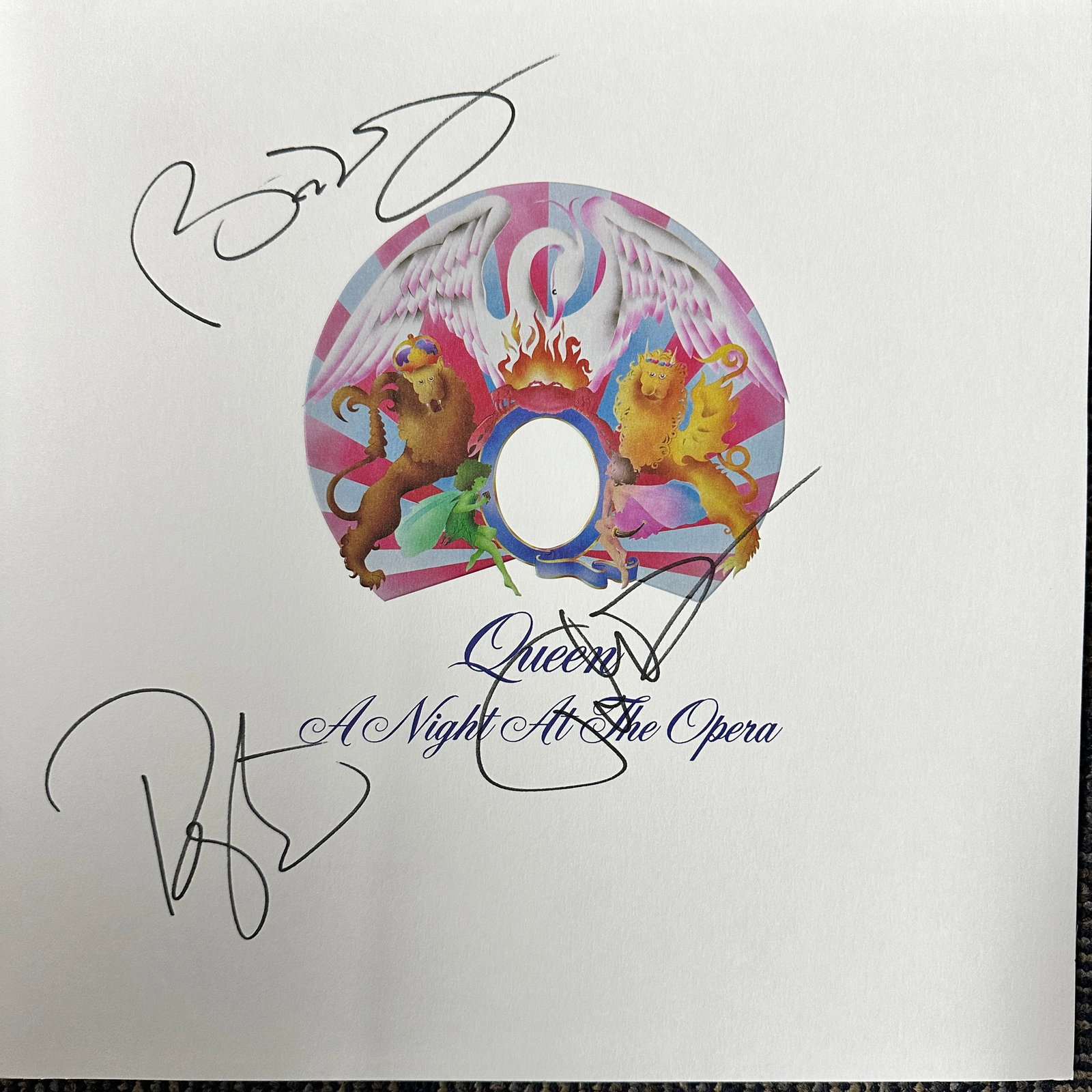 Queen Autographed ALBUM ROGER JOHN BRIAN: Displays are not framed, and can be framed for a cost. Framed items will state they are framed in the name of the item. All signed items come with a COA. All items now come with a 3rd Party COA from P