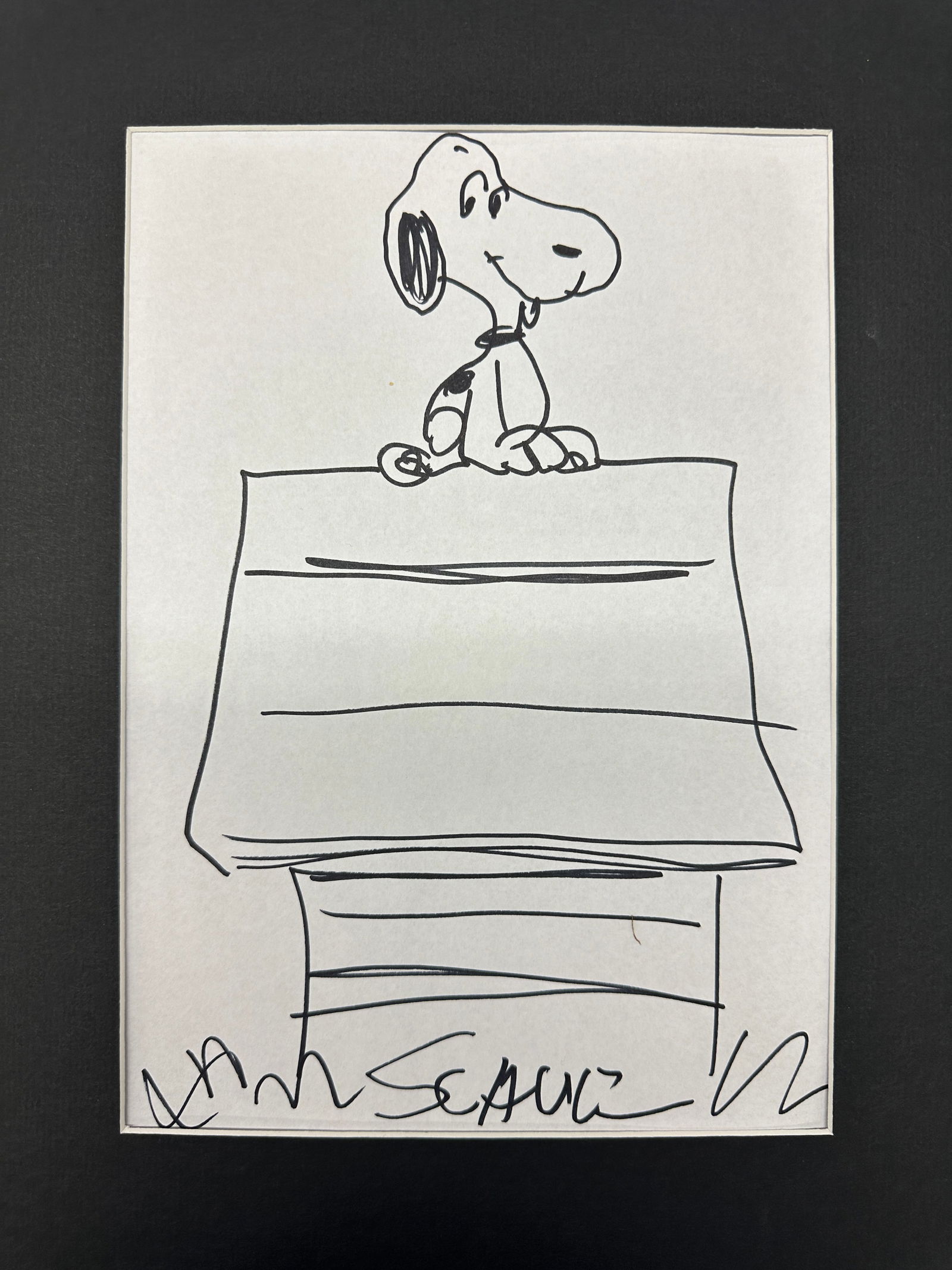 Charles Schulz Autographed Hand Drawn Snoopy (1 of 1)