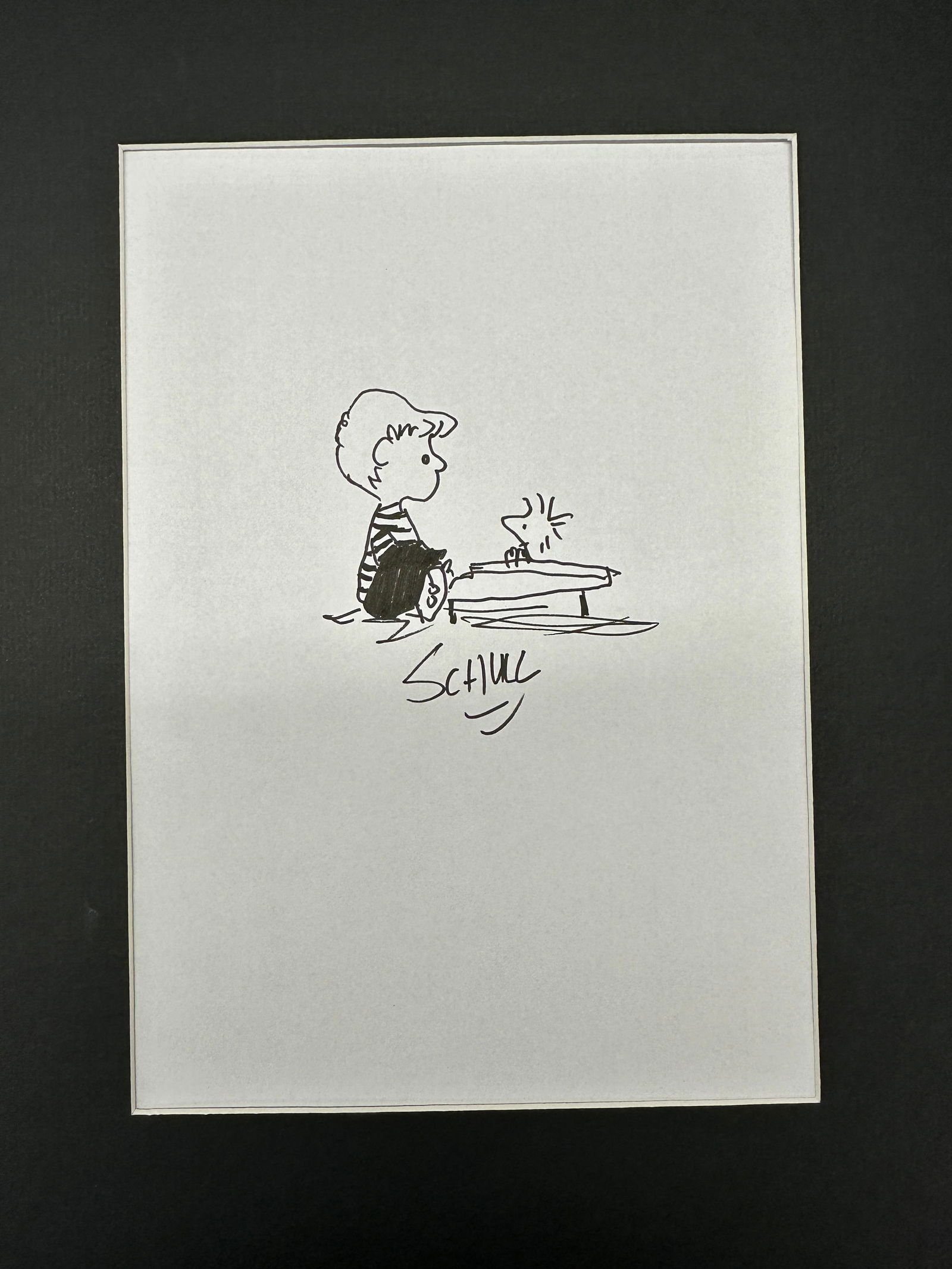 Schroeder Autographed Charlie Brown Hand Drawn Sketch (1 of 1)