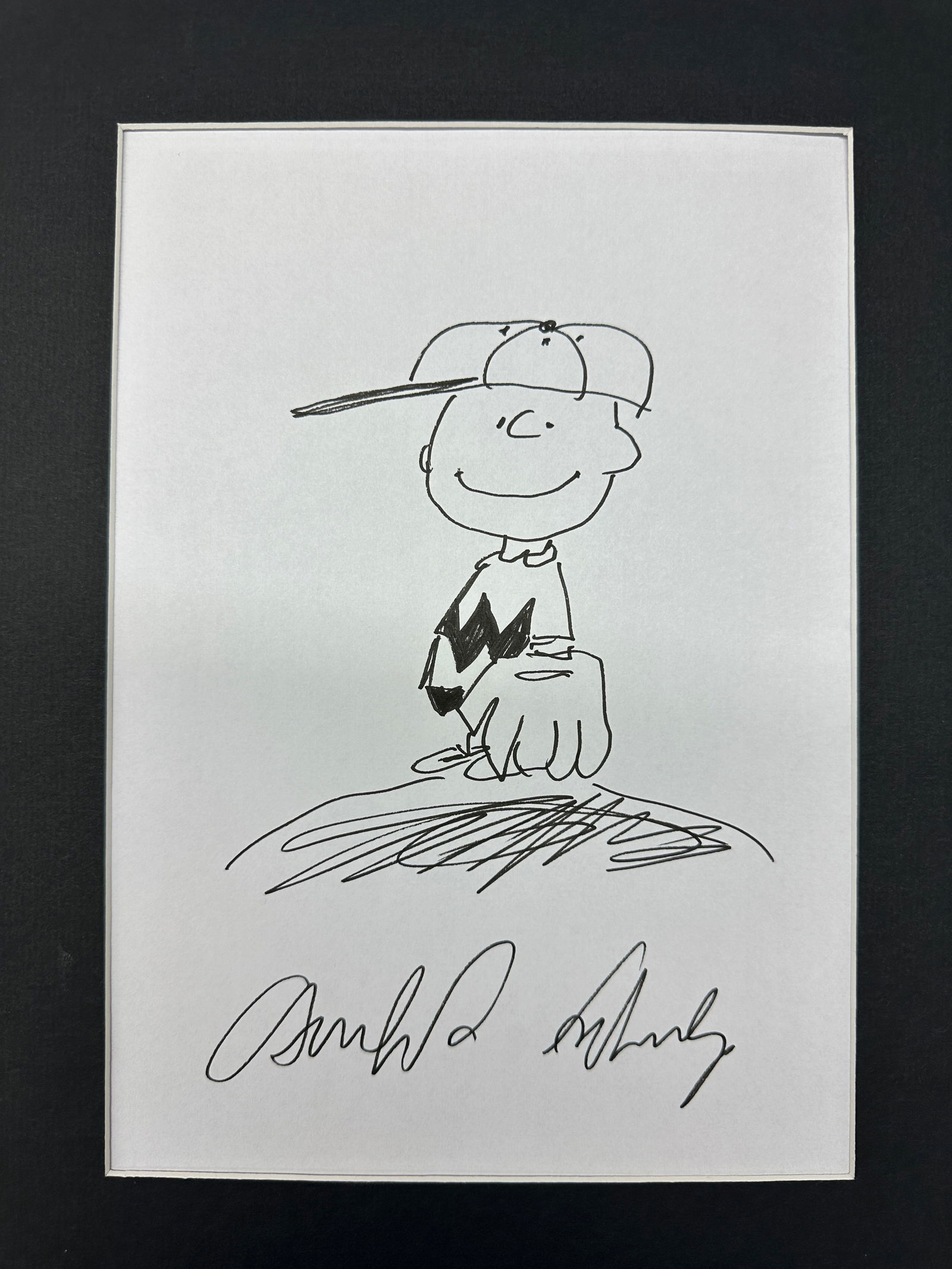 Charlie Brown Autographed HAND DRAWN SKETCH Baseball (1 of 1)