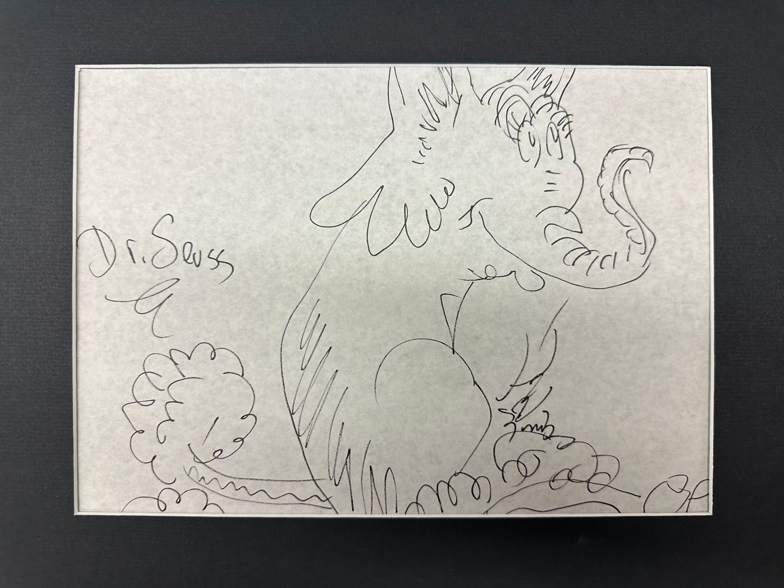Dr. Seuss Autographed Elephant Sketch! (1 of 1)
