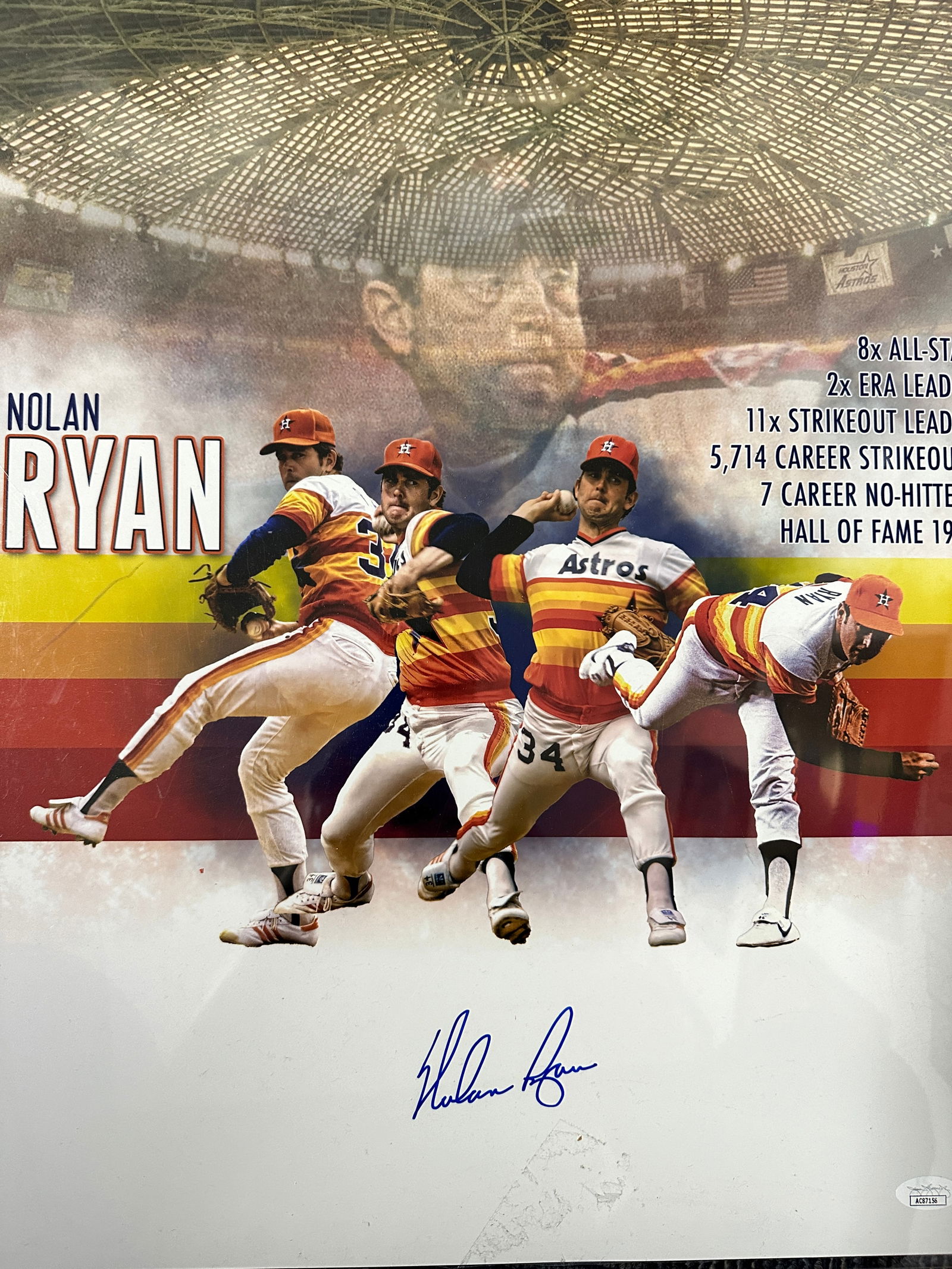 Nolan Ryan Autographed 16X20 PHOTO (1 of 1)