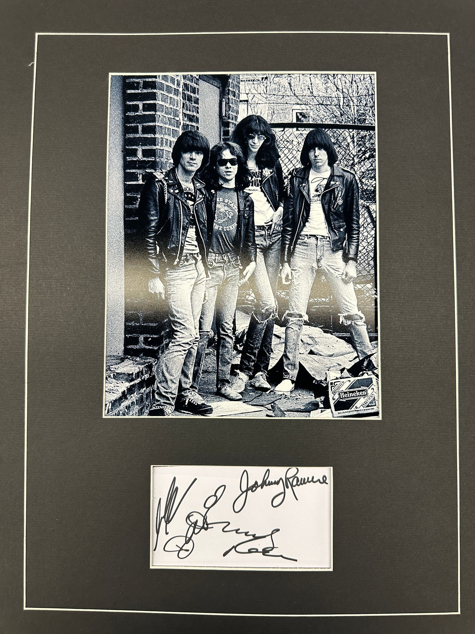 The Ramones Autographed Display JOHNNY DEE DEE JOEY MARKY (1 of 1)