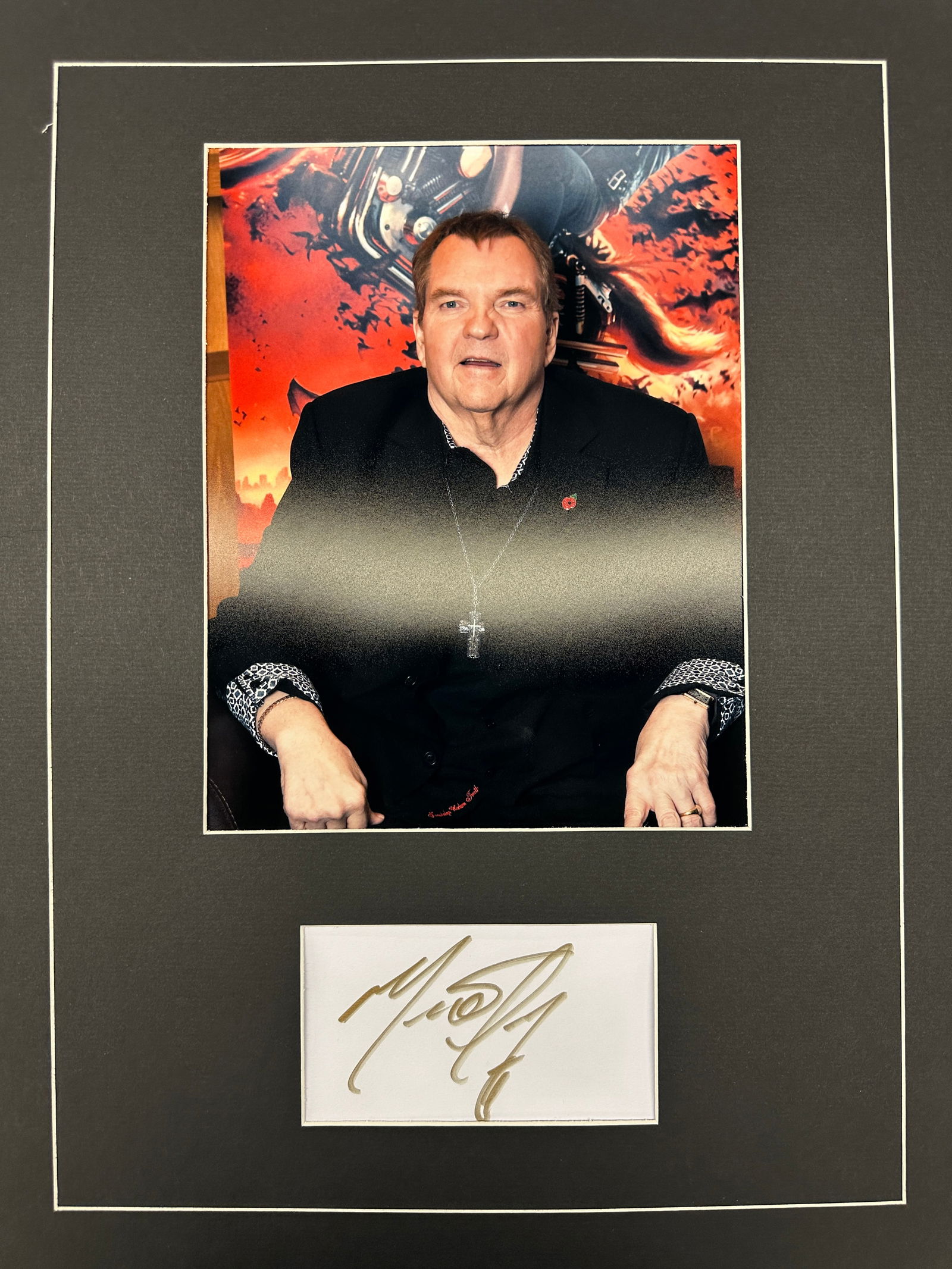 Meat Loaf Autographed DISPLAY: Displays are not framed, and can be framed for a cost. Framed items will state they are framed in the name of the item. All signed items come with a COA. All items now come with a 3rd Party COA from P