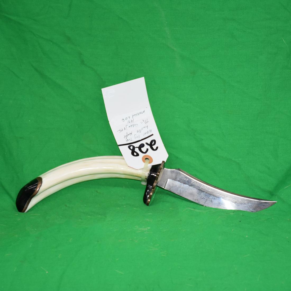 WART HOG TUSK HANDLED KNIFE -1991: WART HOG TUSK HANDLED KNIFE -1991