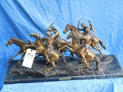 "OLD DRAGONS" bY FREDERICK REMINGTON BRONZE: 2'9" LONG 1.5 WIDE 1'4" TALL