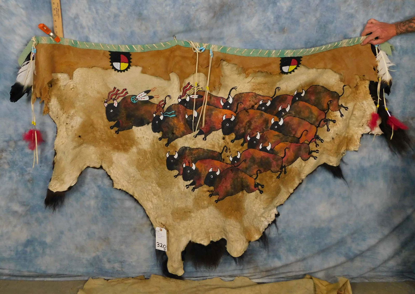 PAINTED 1/2 BUFFALO HIDE (1 of 2)