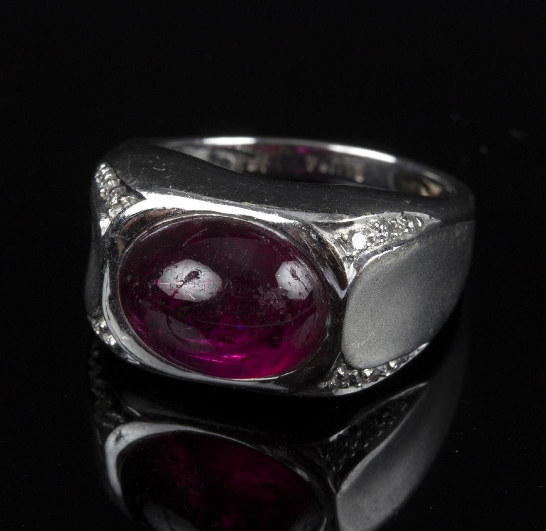 A rubellite and diamond dress ring, the oval rubellite (1 of 3)