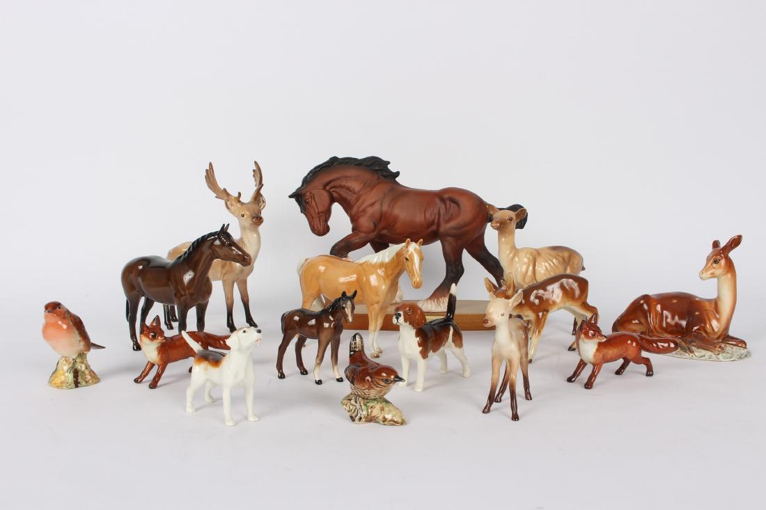 A collection of Beswick horses, hounds, foxes and deer (1 of 2)