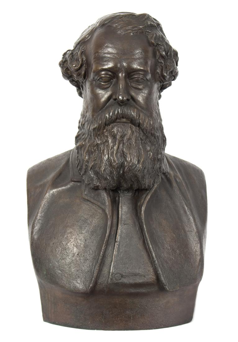 Thomas Woolner RA PRB (British 1825-1892)/A bronze bust: Thomas Woolner RA PRB (British 1825-1892)/A bronze bust of Sir John Simeon (1815-1870) 3rd Baronet/signed and dated 1872/72cm high