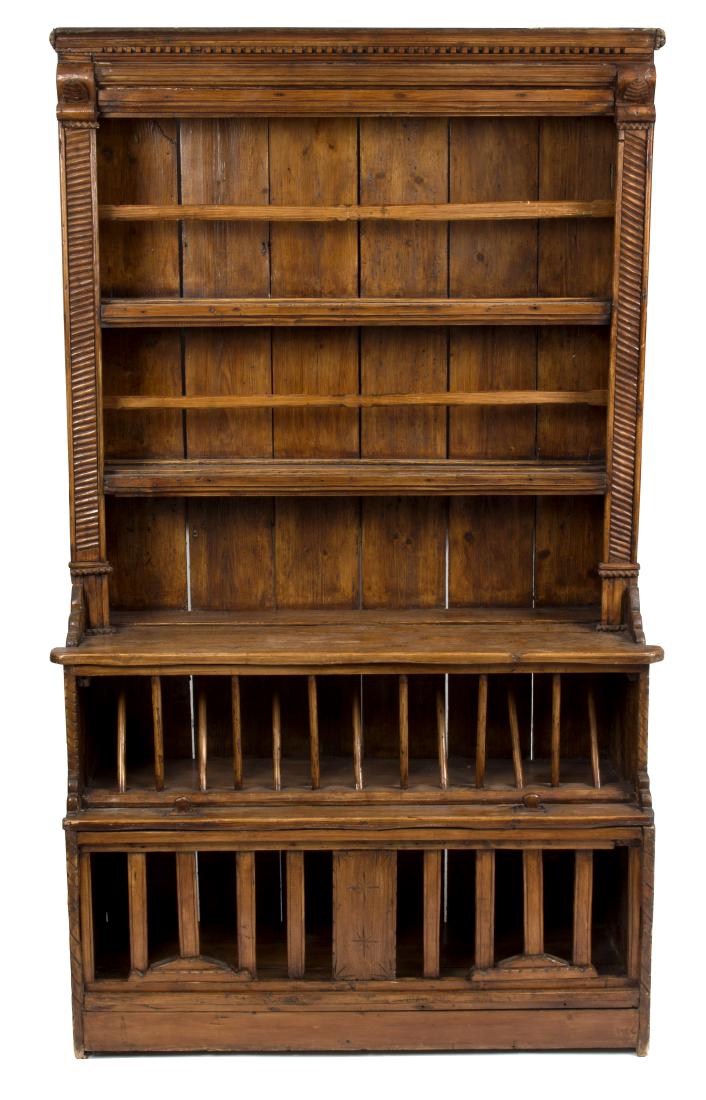 An Irish pine chicken coop dresser, the closed rack of (1 of 1)