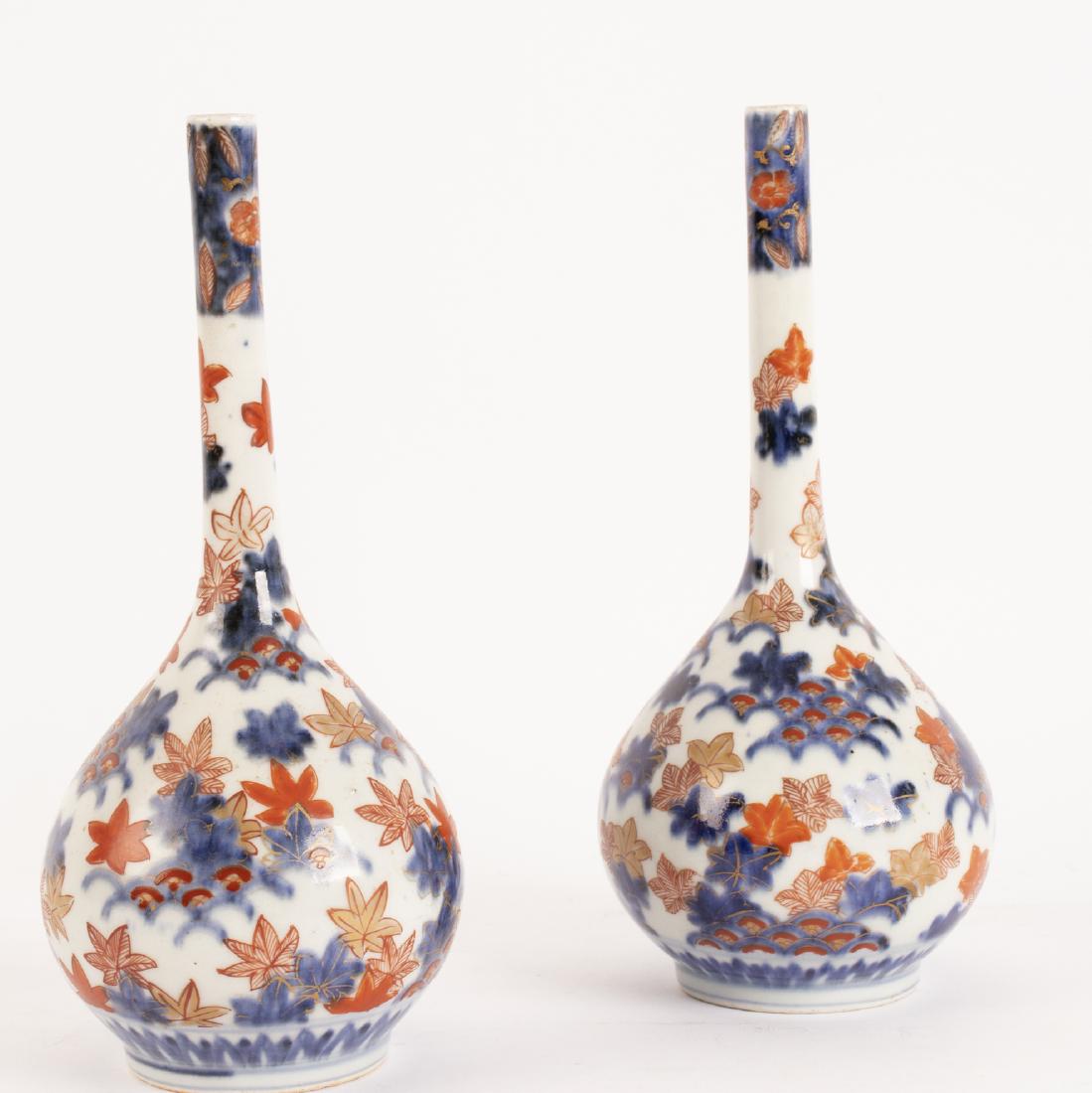 A pair of Japanese Imari bottle vases (1 of 1)