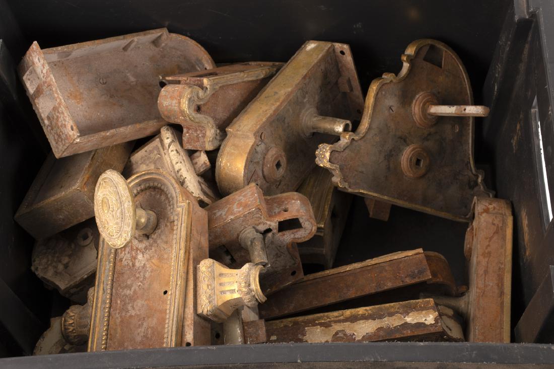 Thirty-six Regency brass door locks, the majority with (1 of 1)