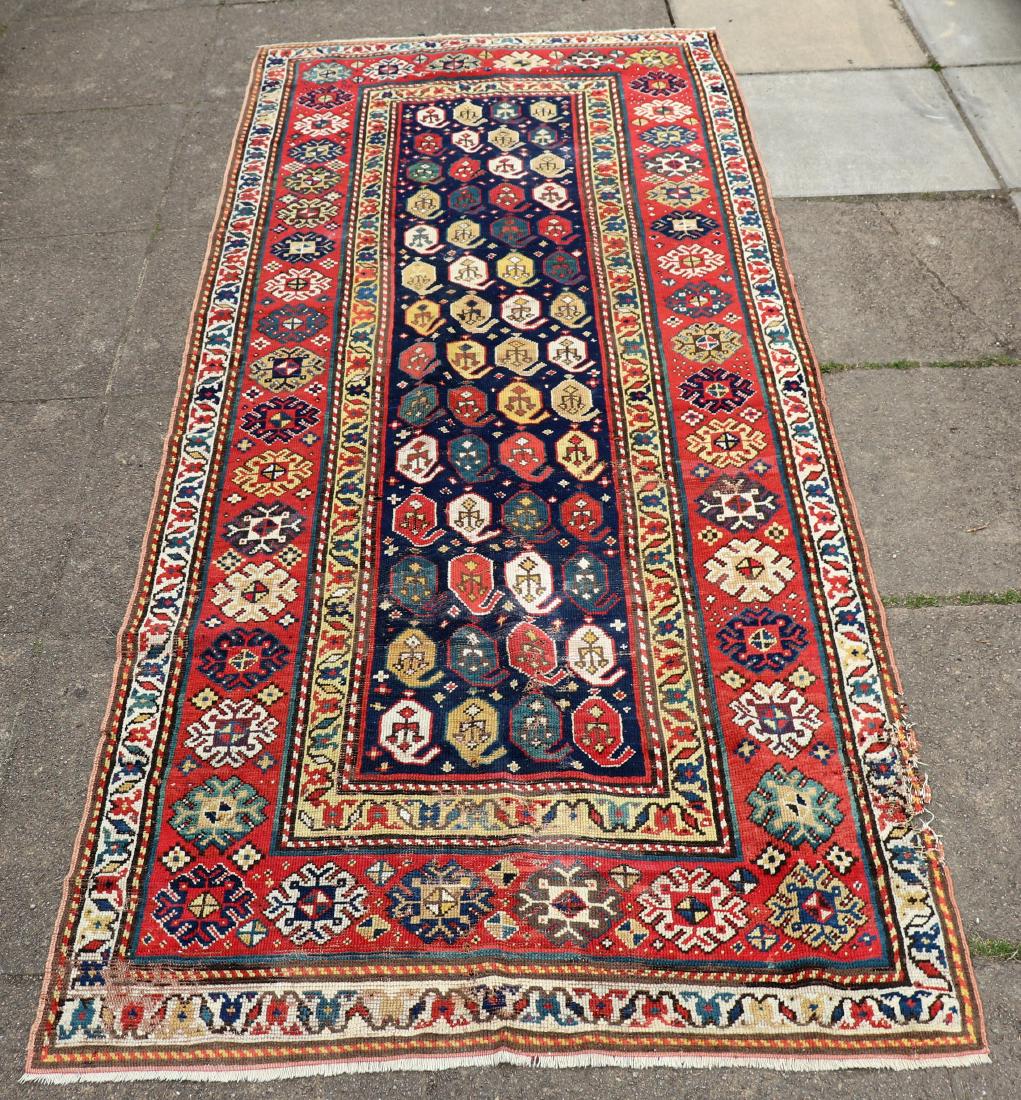 A late 19th Century Caucasian Kazak runner, 288cm x (1 of 4)
