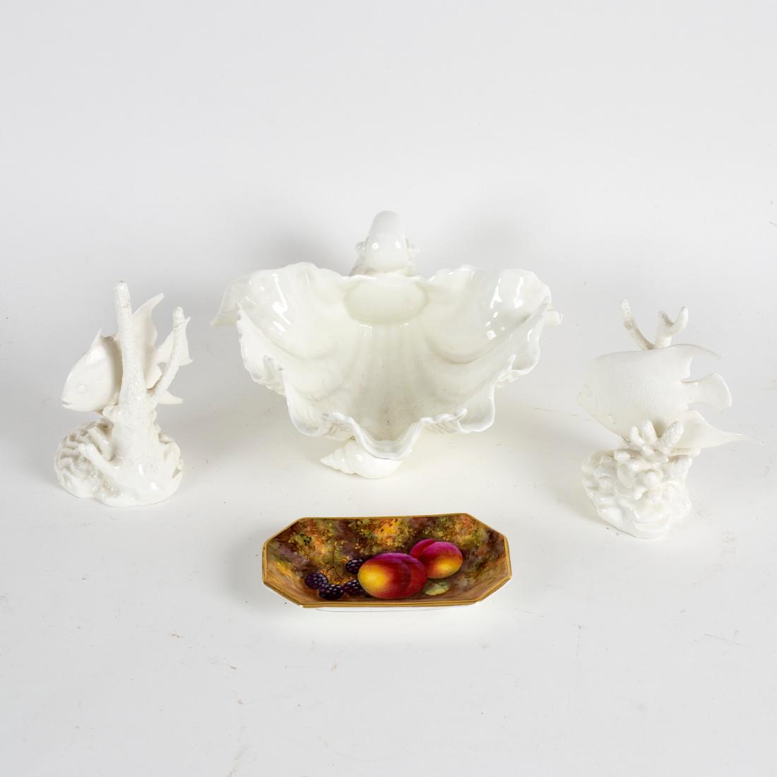 A Royal Worcester dish of shell form on three shell (1 of 2)