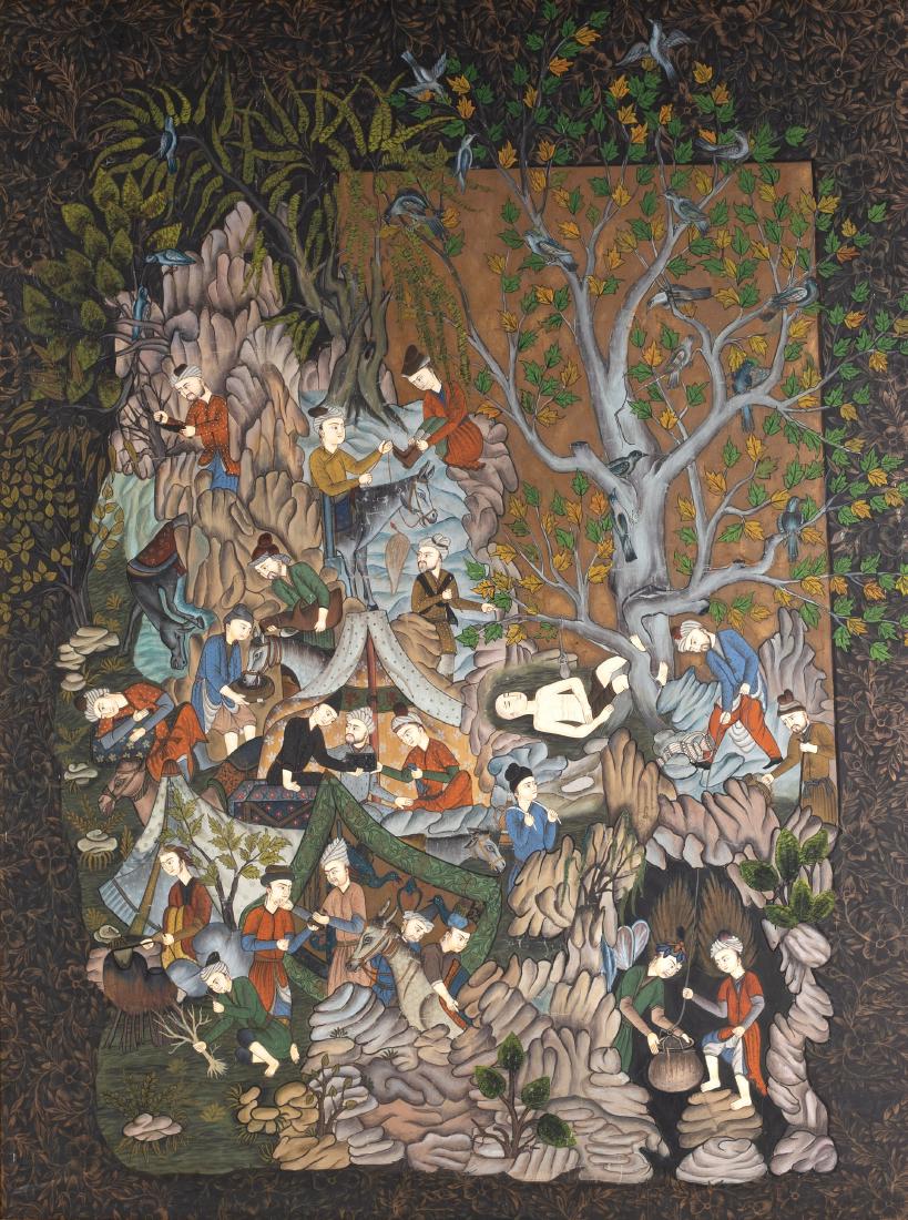Indian School 20th Century/Mogul's Camp/gouache on (1 of 2)