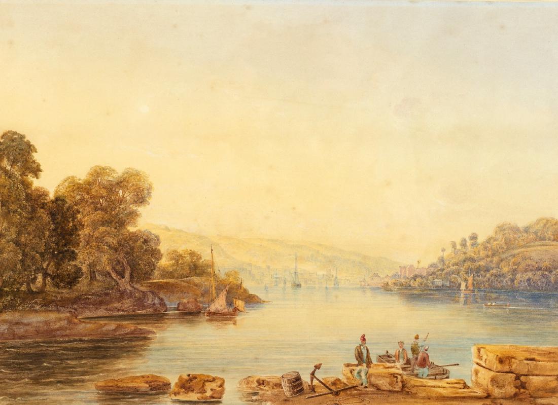 Attributed to Thomas Luny (British 1759-1837)/View of: Attributed to Thomas Luny (British 1759-1837)/View of Dartmouth/watercolour, 29.5cm x 41cm