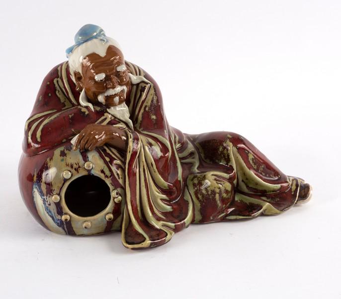 A Chinese pottery figure by Liu Zemian of Liu Ling, (1 of 4)