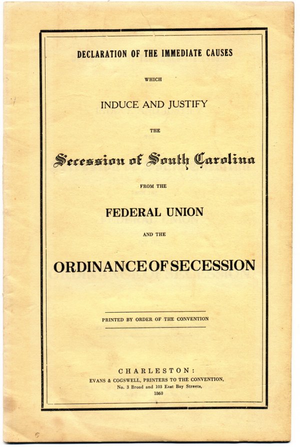 Book SC Secession Declaration of Immediate Cause