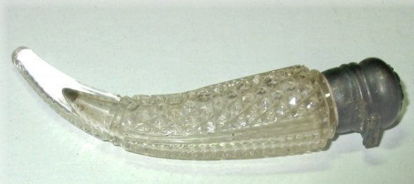 1800's Cut Glass Horn Snuff Bottle - 3