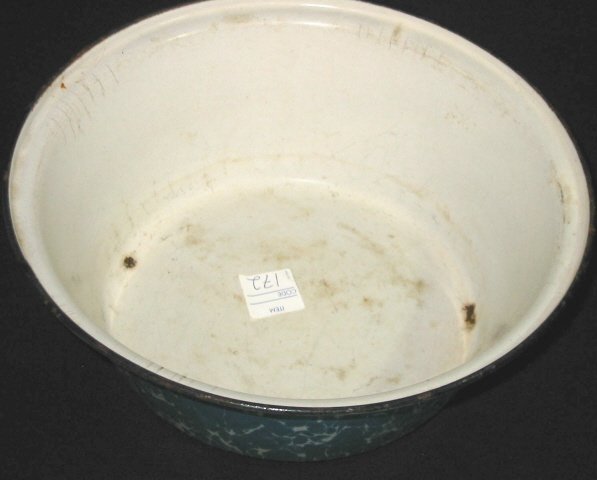 Blue & white Enamel Swirl lidded pan - 3