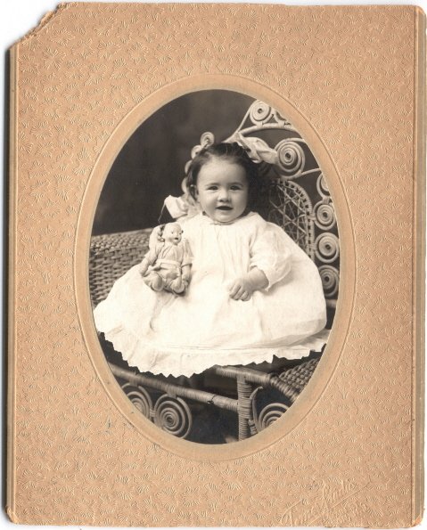 2- Old Photos Babies Doll Teddy Bear