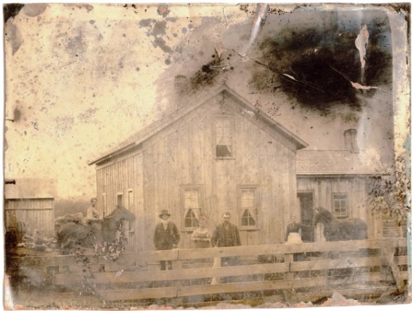 Full Plate tintype Outdoors Scene Farm & Family
