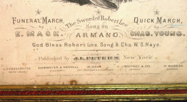 Framed Sheet Music - Robert E. Lee