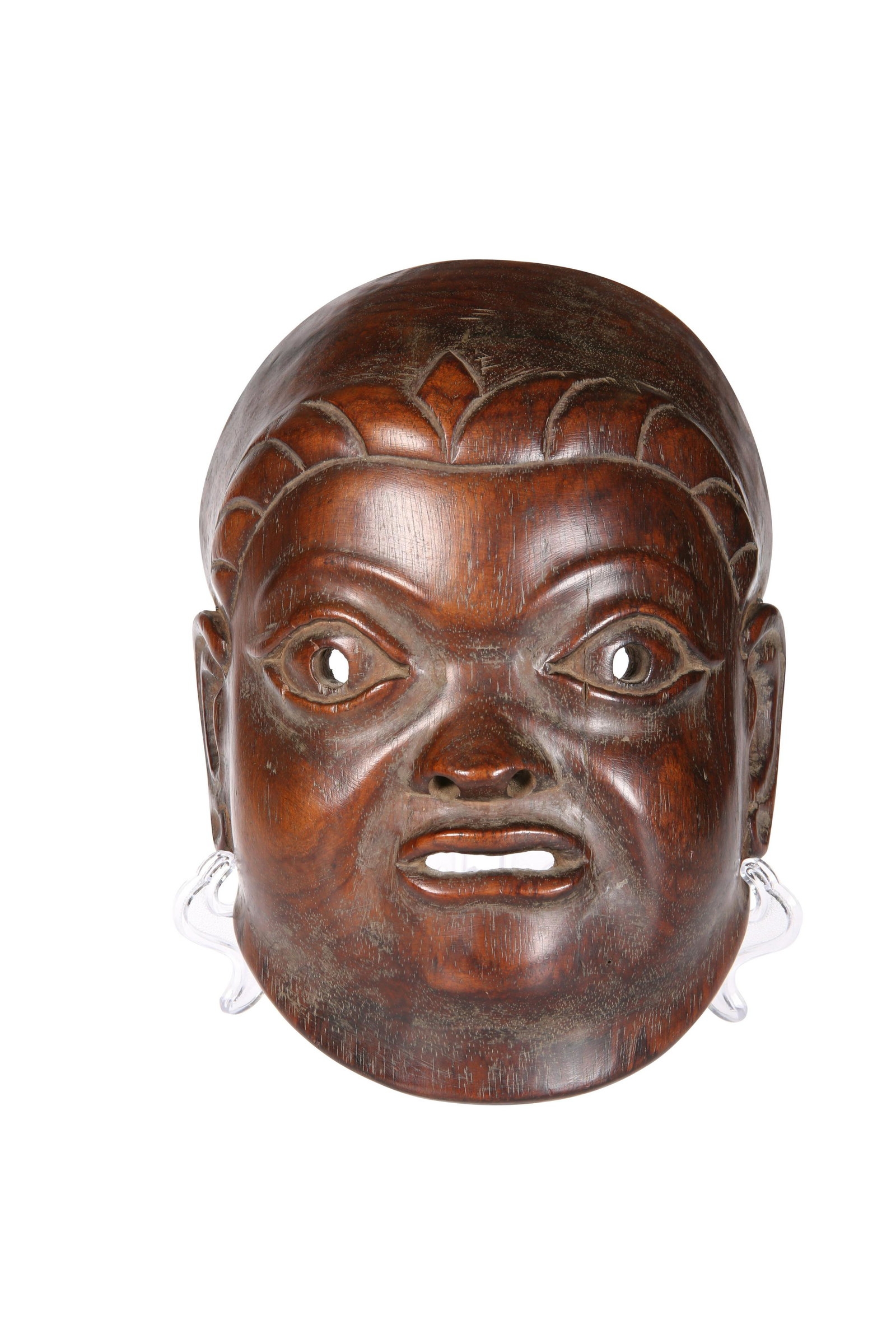 TRIBAL: A 19TH CENTURY MASK, PROBABLY POLYNESIAN. 20cm: TRIBAL: A 19TH CENTURY MASK, PROBABLY POLYNESIAN. 20cm high, 15cm wide
