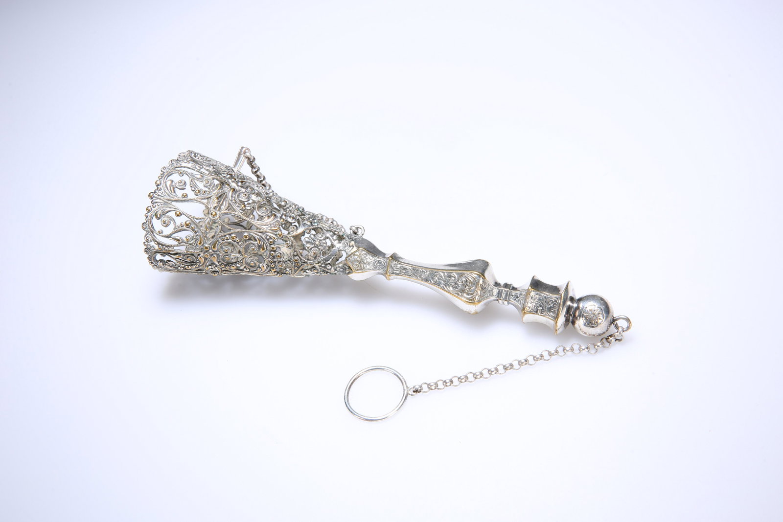 A FINE 19TH CENTURY SILVER-PLATED POSY HOLDER, the (1 of 1)