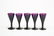 A SET OF FIVE AMETHYST GLASS PORT OR SHERRY GLASSES,